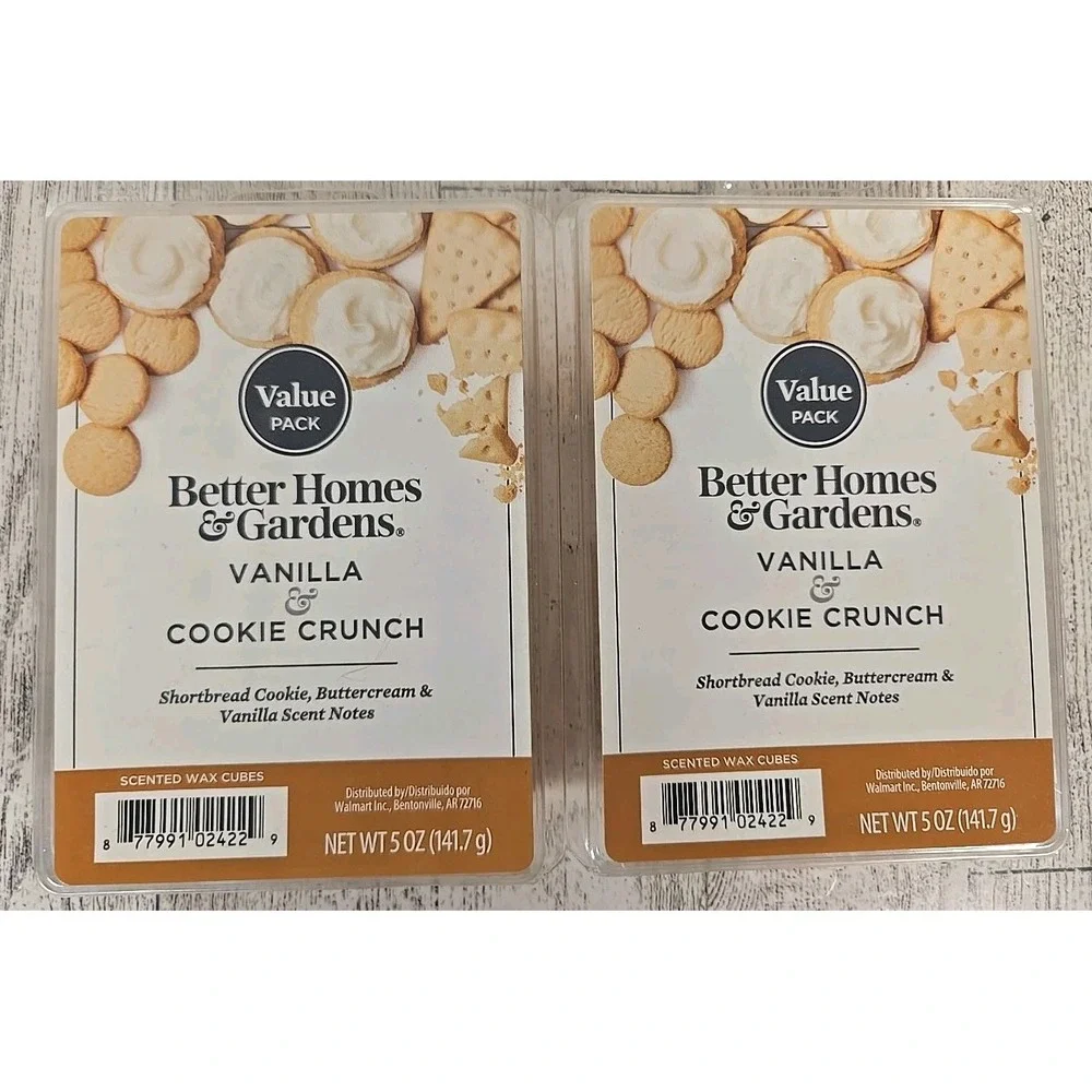Better Homes & Gardens Melts Vanilla & Cookie Crunch 5 Oz 12 Cubes Lot of 2